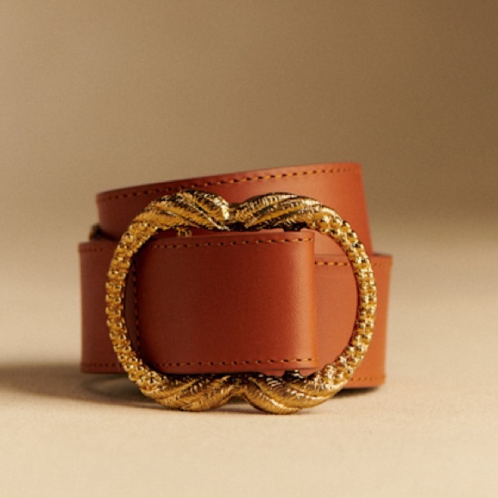 Sezane Artemis Belt in Smooth Camel